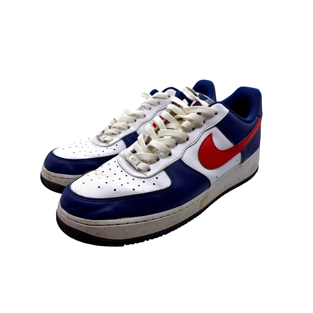 Nike Air Force 1 12 Blue White Red, Sneakers, AF1, Low, Leather, USA, Retro